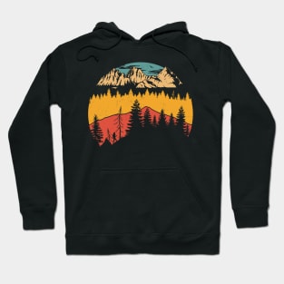 Forest Trees Outdoors Nature Retro for Hiking Camping Hoodie